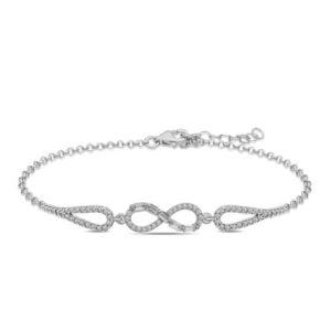 bracelet willow en argent rhodié et pierres zirconium