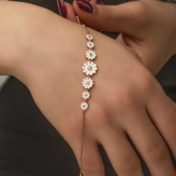 bracelet fleurs tesma jewels exposé sur une main